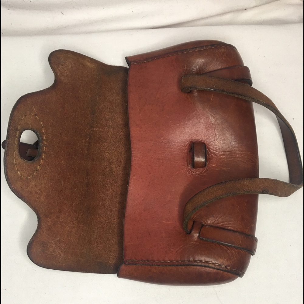 Genuine leather handmade mini bag. Vintage - Picture 8 of 10